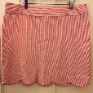 Vineyard Vines Pink Seersucker Skirt